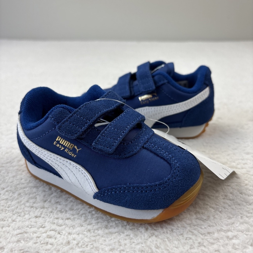 NEW PUMA 'Easy Rider Vintage' Toddler Shoes Size 5C Blue/White Sneakers Easy-On